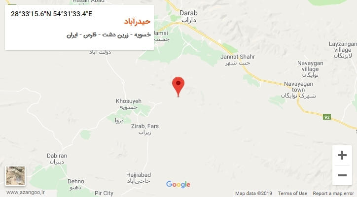 روستای حیدرآباد بر روی نقشه