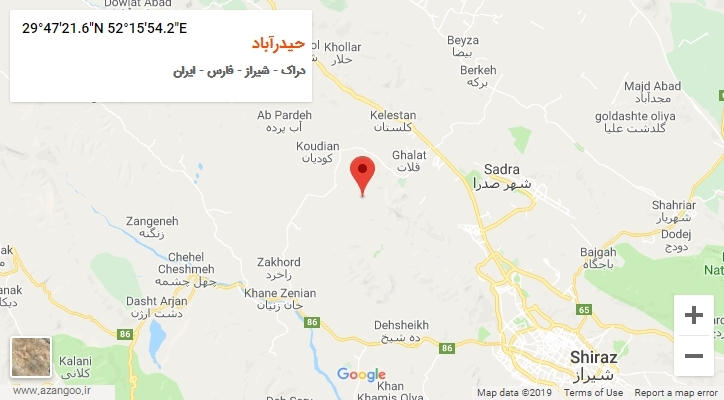 روستای حیدرآباد بر روی نقشه