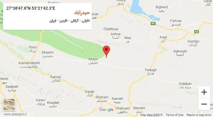 روستای حیدرآباد بر روی نقشه