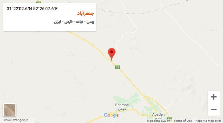 روستای جعفرآباد بر روی نقشه