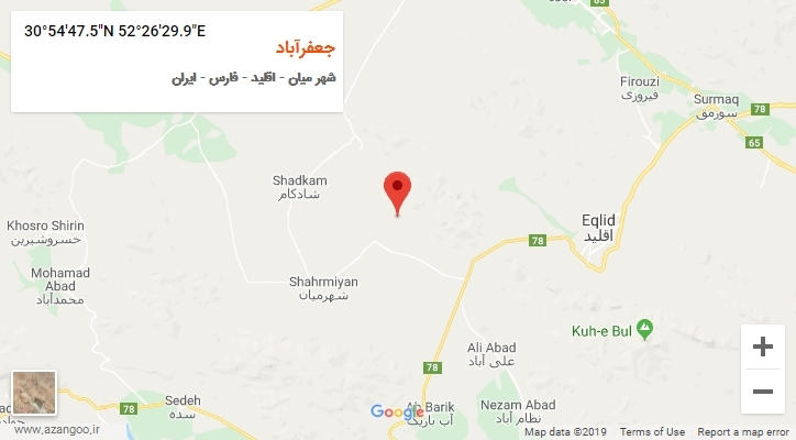 روستای جعفرآباد بر روی نقشه