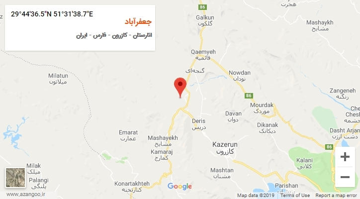 روستای جعفرآباد بر روی نقشه