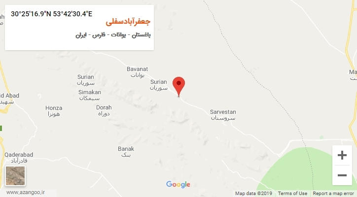 روستای جعفرآبادسفلی بر روی نقشه