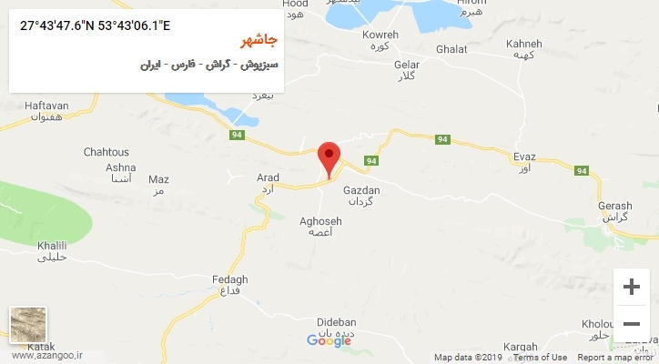 روستای جاشهر بر روی نقشه
