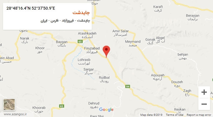 روستای جایدشت بر روی نقشه