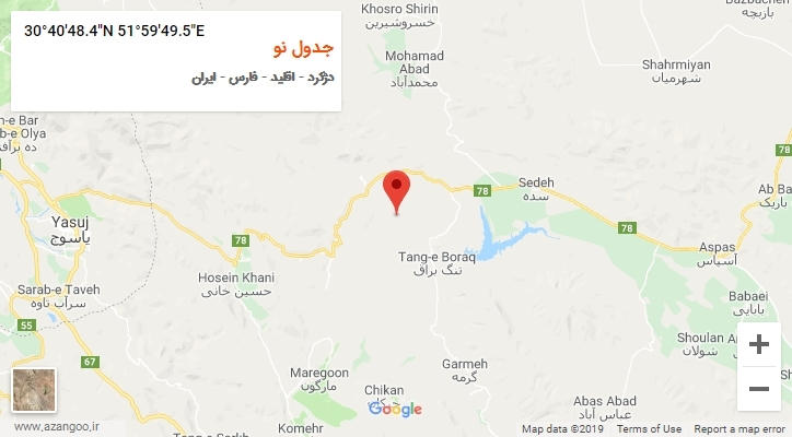 روستای جدول نو بر روی نقشه