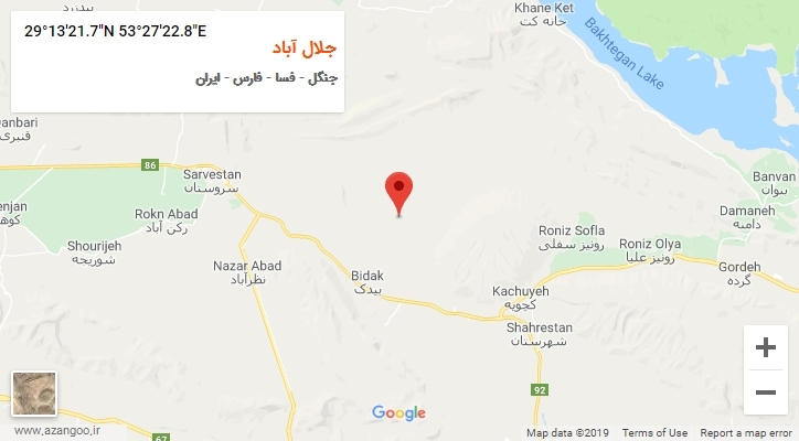 روستای جلال آباد بر روی نقشه