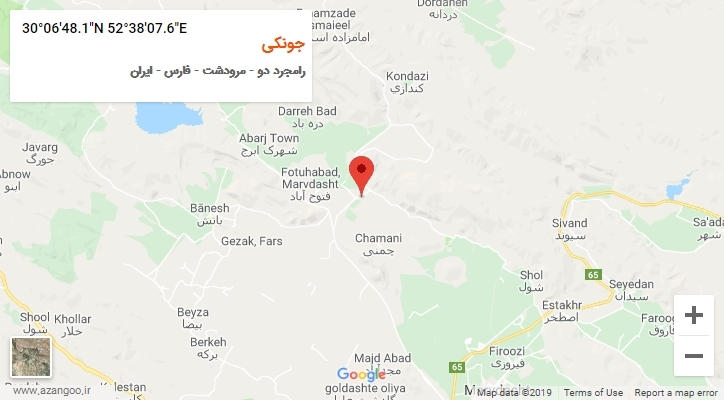 روستای جونکی بر روی نقشه