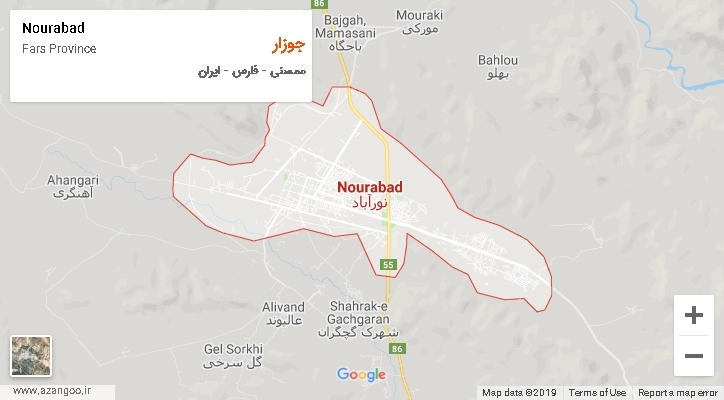 دهستان جوزار بر روی نقشه