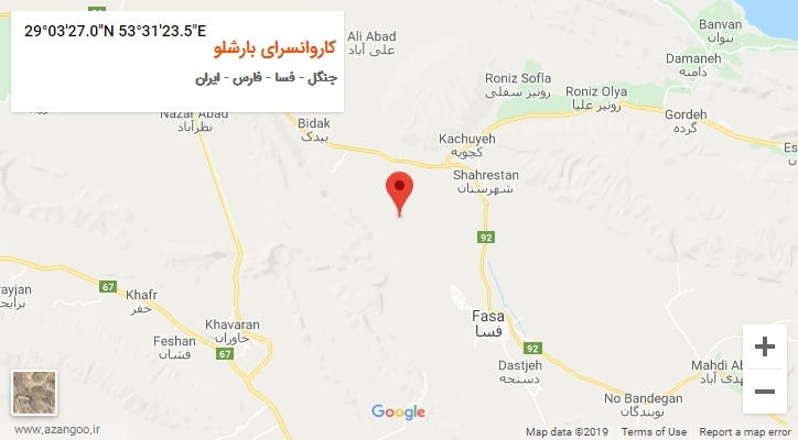 روستای کاروانسرای بارشلو بر روی نقشه
