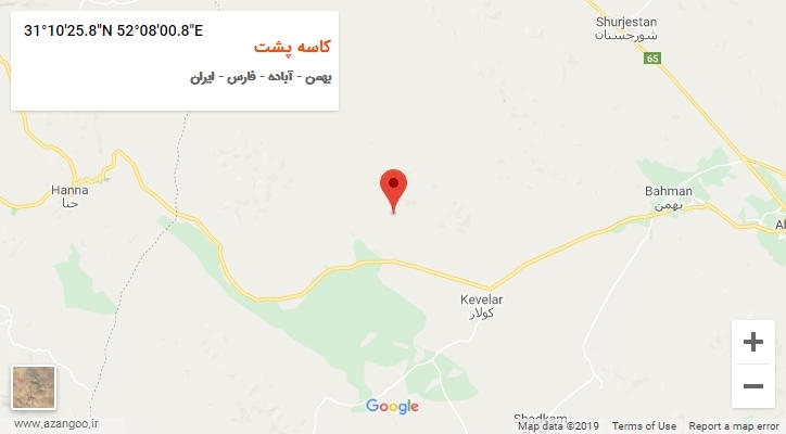 روستای کاسه پشت بر روی نقشه