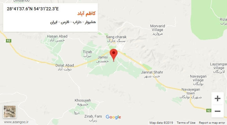 روستای کاظم آباد بر روی نقشه