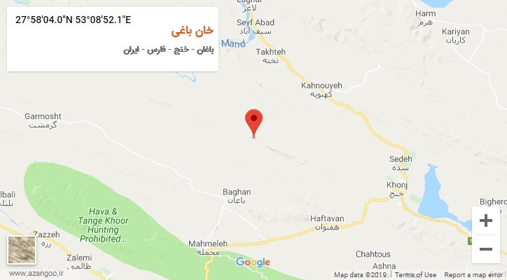 روستای خان باغی بر روی نقشه