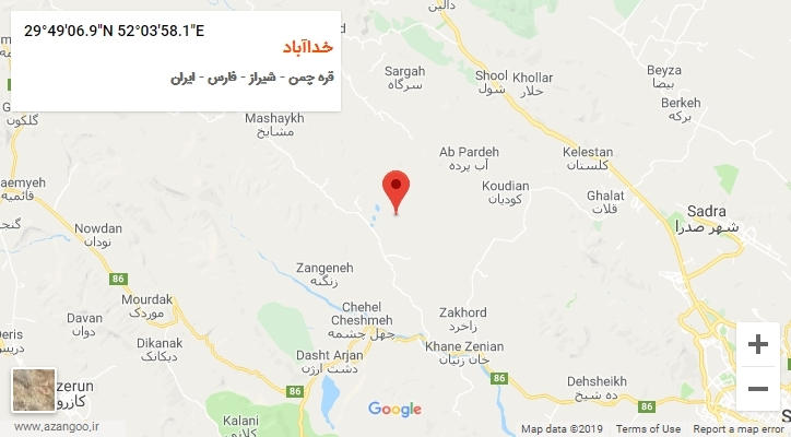 روستای خداآباد بر روی نقشه