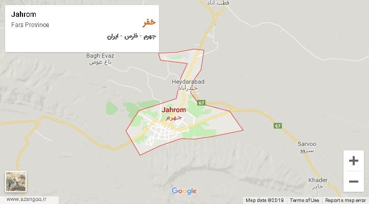 دهستان خفر بر روی نقشه