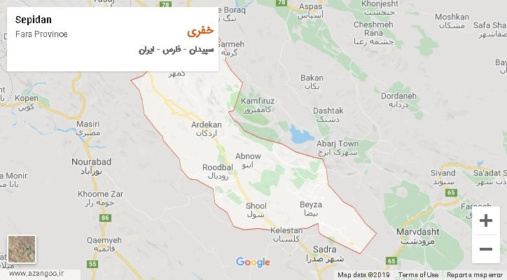 دهستان خفری بر روی نقشه