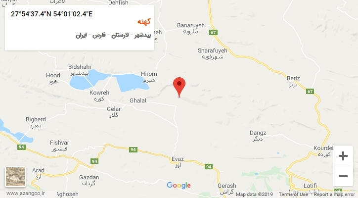 روستای کهنه بر روی نقشه