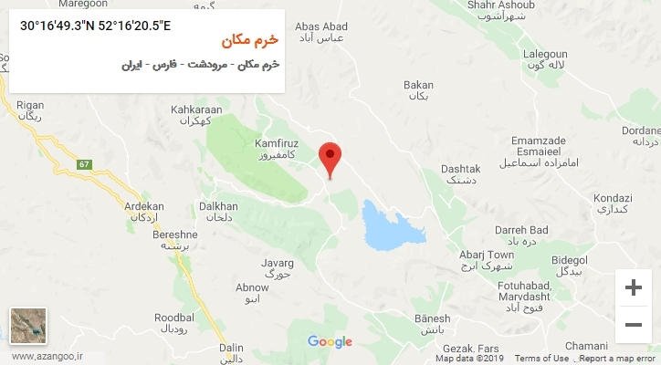 روستای خرم مکان بر روی نقشه