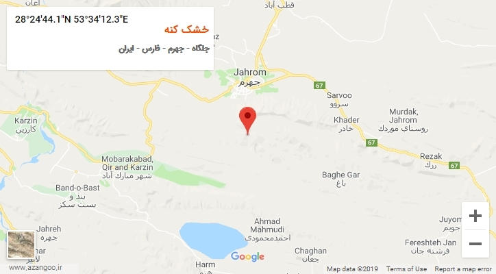 روستای خشک کنه بر روی نقشه