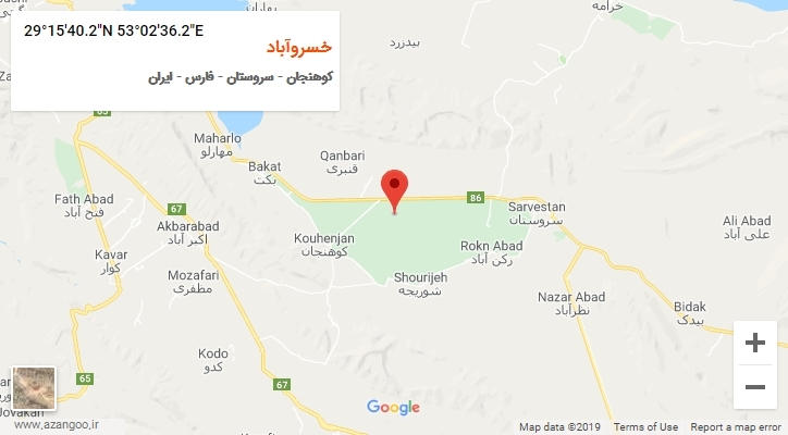 روستای خسروآباد بر روی نقشه