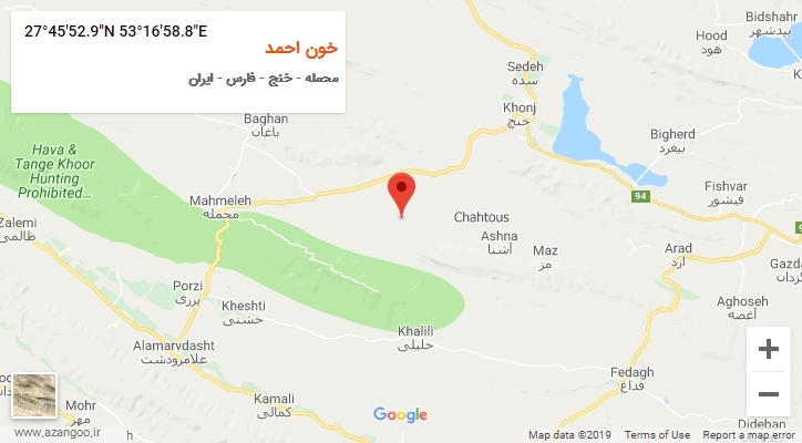 روستای خون احمد بر روی نقشه