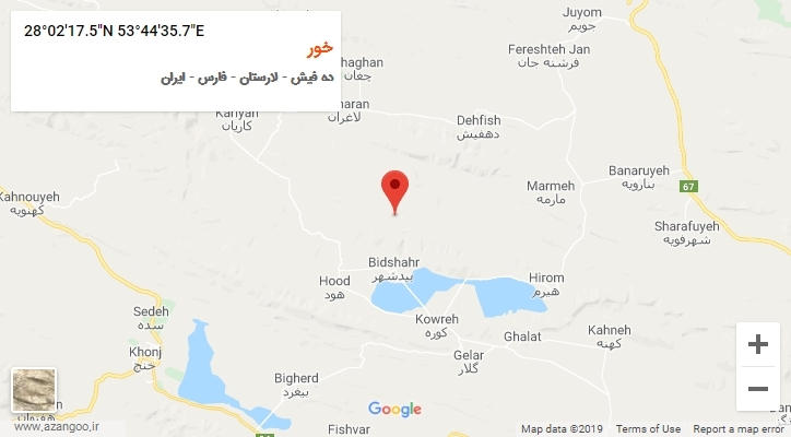 روستای خور بر روی نقشه