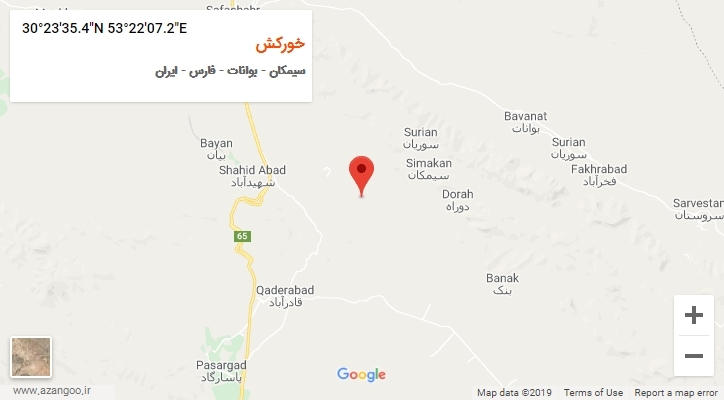 روستای خورکش بر روی نقشه