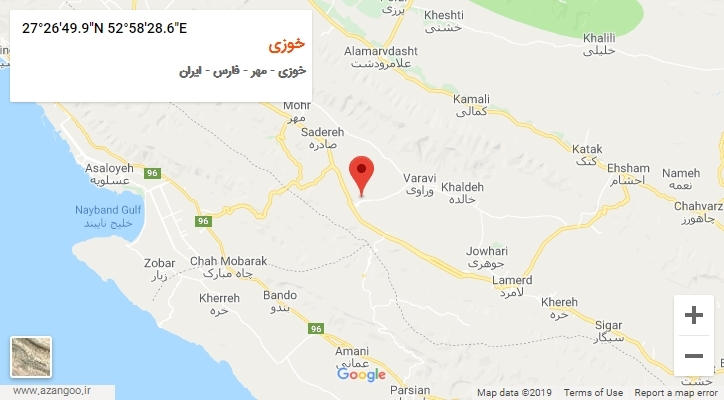 روستای خوزی بر روی نقشه