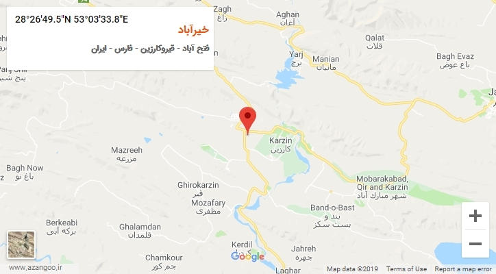 روستای خیرآباد بر روی نقشه