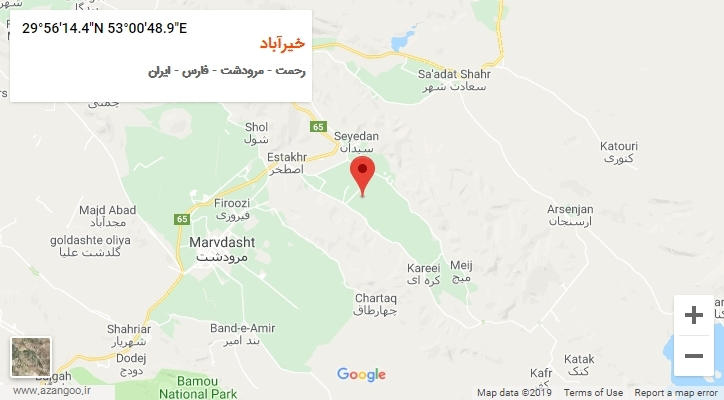 روستای خیرآباد بر روی نقشه