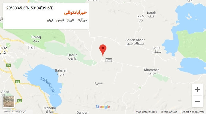 روستای خیرآبادتوللی بر روی نقشه