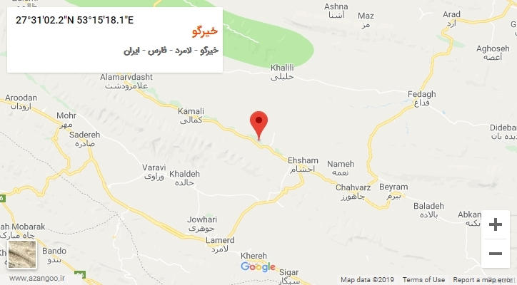 روستای خیرگو بر روی نقشه