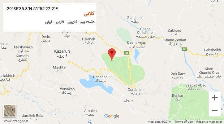 روستای کلانی بر روی نقشه