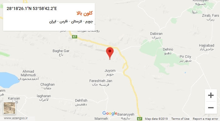 روستای کلون بالا بر روی نقشه
