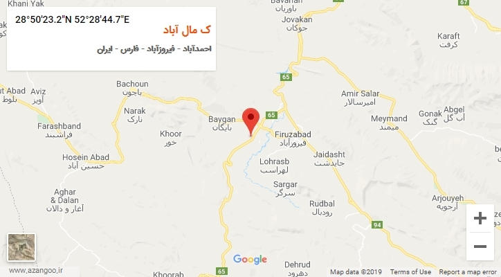 روستای ک مال آباد بر روی نقشه