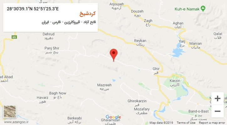 روستای کردشیخ بر روی نقشه