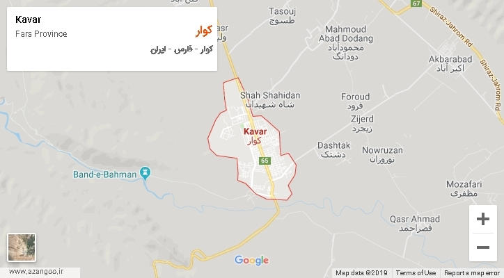 دهستان کوار بر روی نقشه