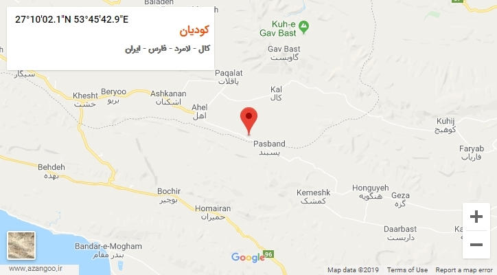 روستای کودیان بر روی نقشه