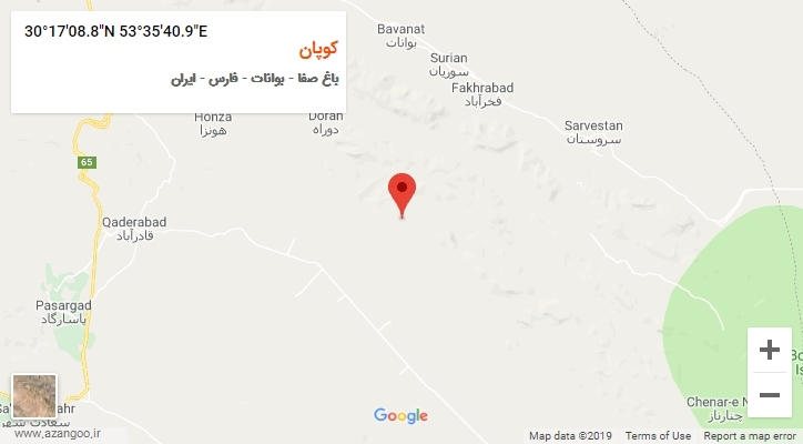 روستای کوپان بر روی نقشه