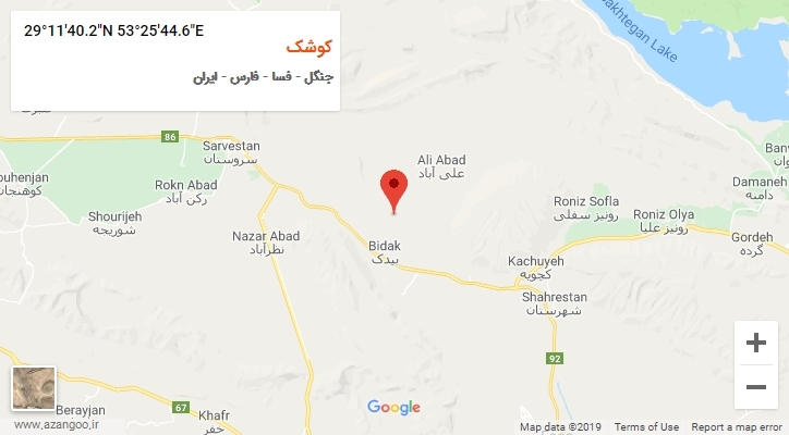 روستای کوشک بر روی نقشه