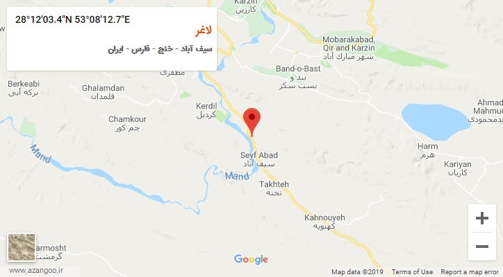روستای لاغر بر روی نقشه