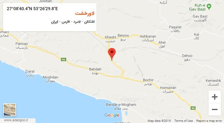 روستای لاورخشت بر روی نقشه