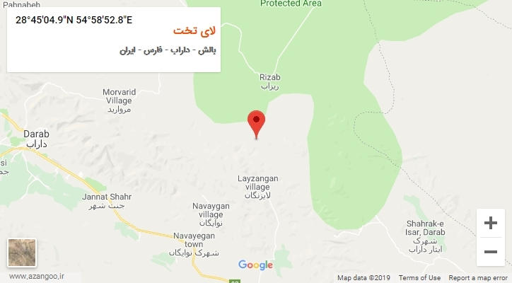 روستای لای تخت بر روی نقشه