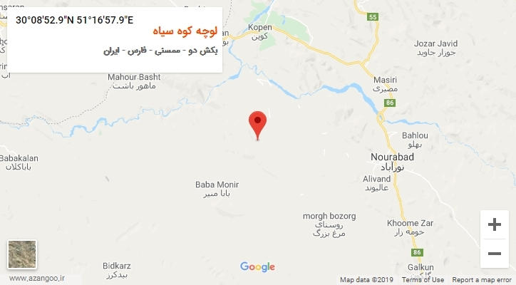 روستای لوچه کوه سیاه بر روی نقشه