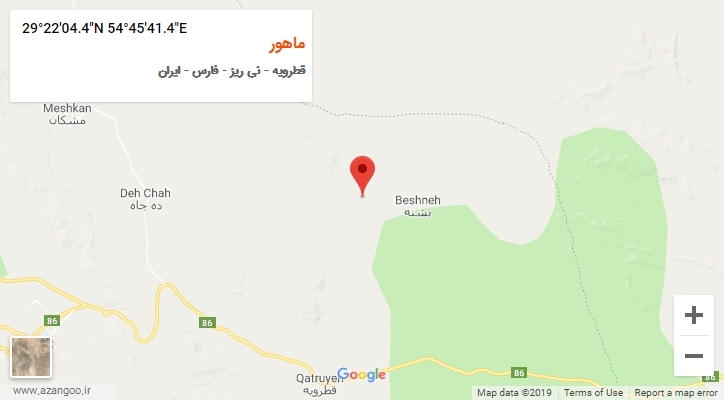 روستای ماهور بر روی نقشه