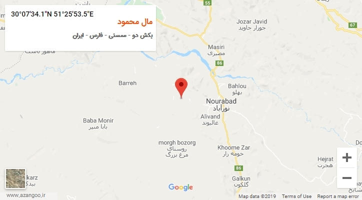 روستای مال محمود بر روی نقشه