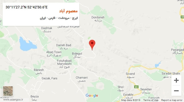 روستای معصوم آباد بر روی نقشه