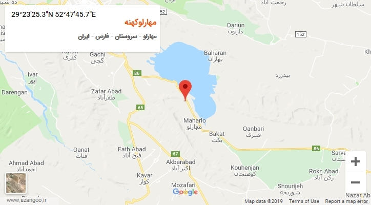 روستای مهارلوکهنه بر روی نقشه
