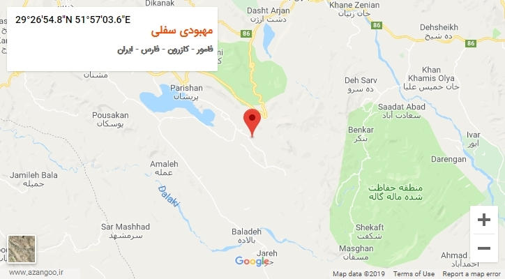 روستای مهبودی سفلی بر روی نقشه