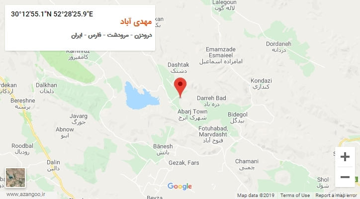 روستای مهدی آباد بر روی نقشه